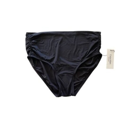 Calvin Klein Women's Black Convertible Ruched Bikini Bottoms Size L NWT $58 - Picture 1 of 5